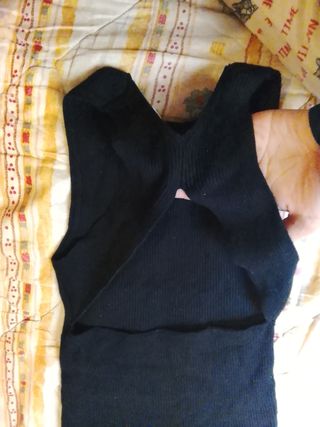 Mango Top Negro Espalda Abierta