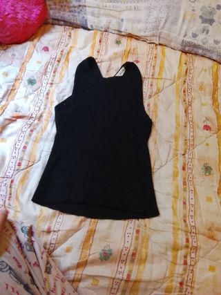 Mango Top Negro Espalda Abierta