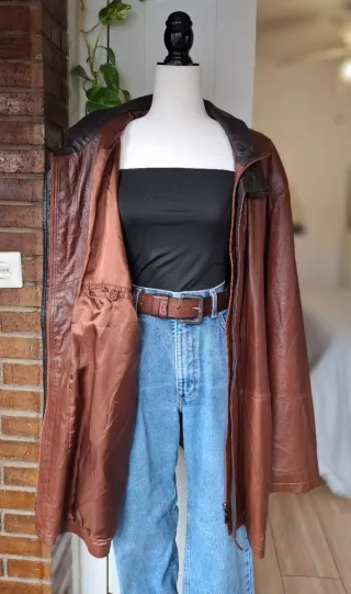 Chaqueta de Piel Lujo Marrón