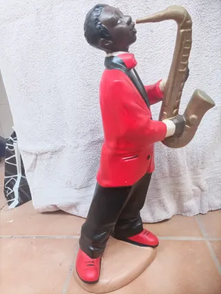 Figura cerámica Art Deco Jazz band El Saxofonista