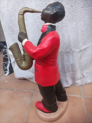 Figura cerámica Art Deco Jazz band El Saxofonista