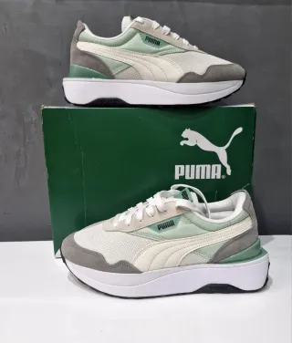 Zapatillas Puma Mujer Verde y Blanco
