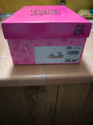 Chanclas niña verano plateadas talla 35