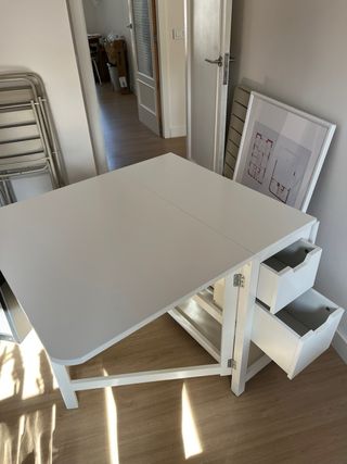 Tavolo da pranzo pieghevole NORDEN bianco