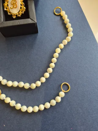 Collar y pulsera fallera nacarada letra B