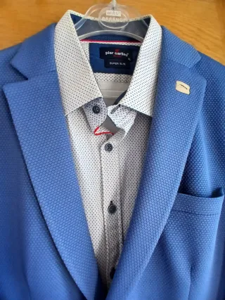 Americana y Camisa Pier Cardin Azul Talla XL