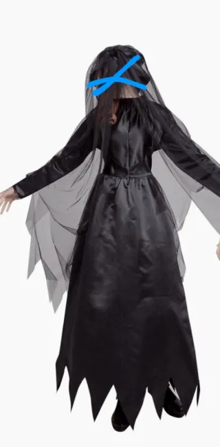 Disfraz de Novia Fantasma. Gorro velo y vestir