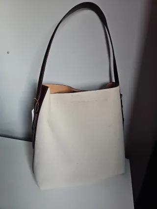 Bolso Zara Beige y marrón oscuro sin estrenar