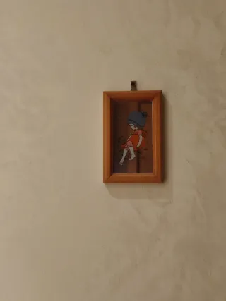 2 Quadretti Specchio Cornice Legno