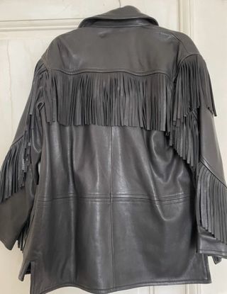 Cazadora Kooples Piel Flecos Negra