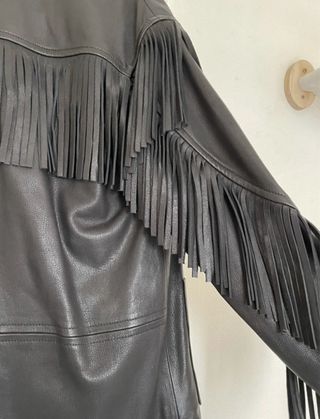 Cazadora Kooples Piel Flecos Negra
