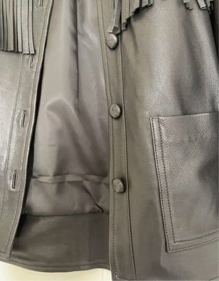 Cazadora Kooples Piel Flecos Negra