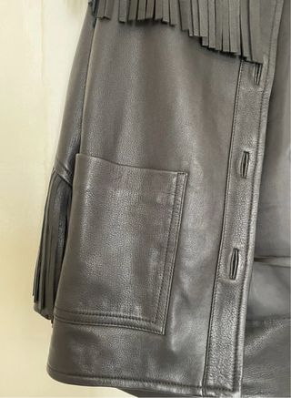 Cazadora Kooples Piel Flecos Negra