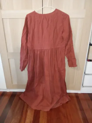 Vestido maxi invierno color teja