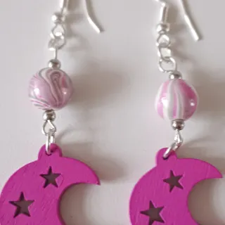 Pendientes Luna Buganvilla
