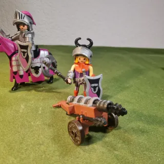 Playmobil Caballeros con Cañones y Caballo