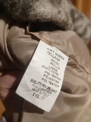 Abrigo de Lana Gris y Blanco