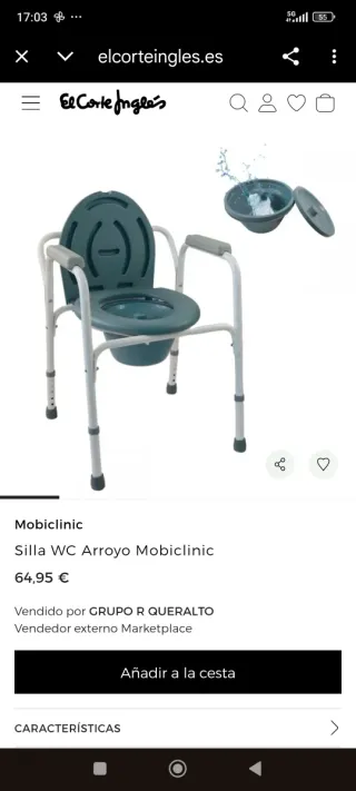 Silla WC Mobiclinic con Reposabrazos