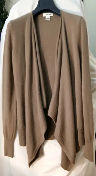 Stola Cardigan Calvin Klein marrone cachi cashmere