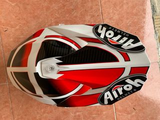 Casco Airoh Enduro Cross Blanco Rojo