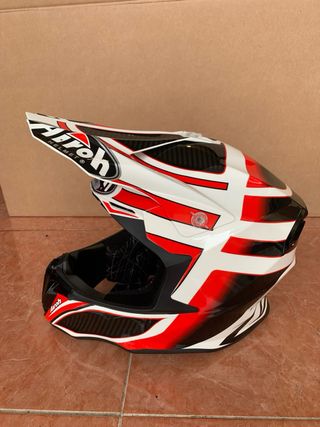 Casco Airoh Enduro Cross Blanco Rojo