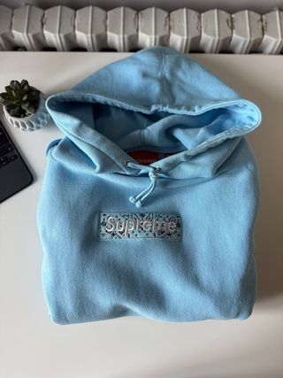 Felpa Supreme Box Logo Bandana Blu