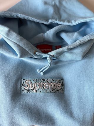 Felpa Supreme Box Logo Bandana Blu