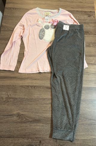 Pijama mujer manga larga con etiqueta