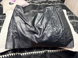 Mini falda Zara piel genuina