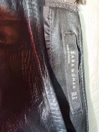 Mini falda Zara piel genuina