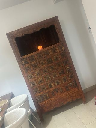 Mueble Chino Antiguo Farmacia Madera
