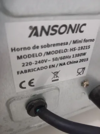 Horno Eléctrico Ansonic