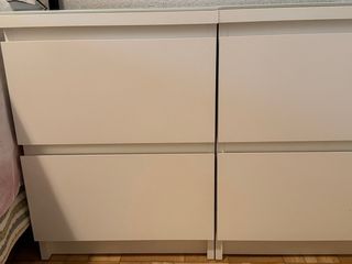 2 Comodini con 2 Ripiani in Vetro