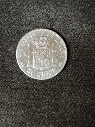 Moneda Plata 1880 Alfonso XII 50 Céntimos