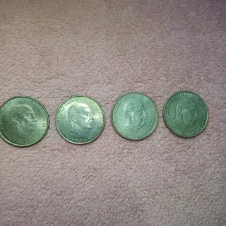 4 Monedas 100 Pesetas Franco 1966 Plata