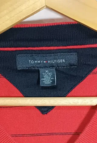 Jersey Tommy Hilfiger Rayas Naranja Talla XL