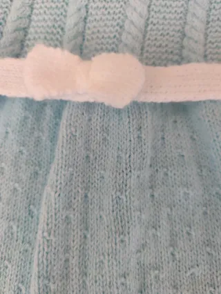 Pelele y patucos hechos a mano azul 3-6 m