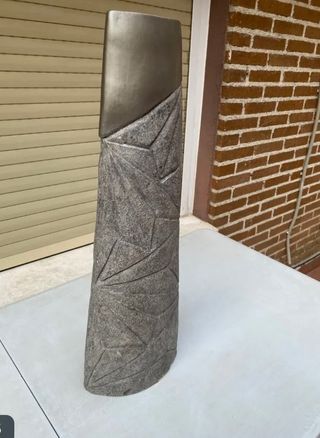 Jarrón Decorativo Cerámica Gris у Plata Florero