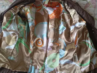 Cazadora cuero natural marrón