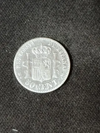 Moneda Plata 50 Céntimos Alfonso XII 1881