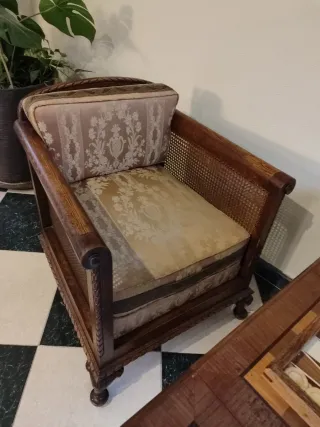 2 Sillones estilo Chippendale de nogal