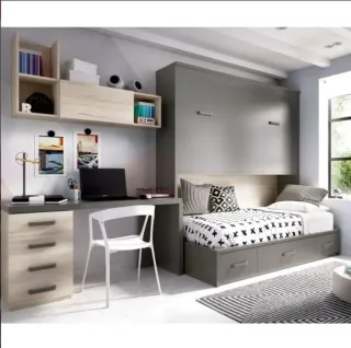 CAMA ALTA ABATIBLE CON CAMA DE CAJONES INFERIOR RI