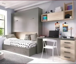 CAMA ALTA ABATIBLE CON CAMA DE CAJONES INFERIOR RI