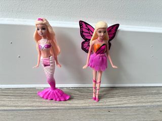 2 Muñecas Barbie Sirena y Mariposa.