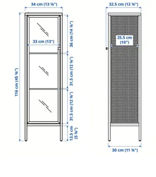 Vitrina de cristal y metal blanca