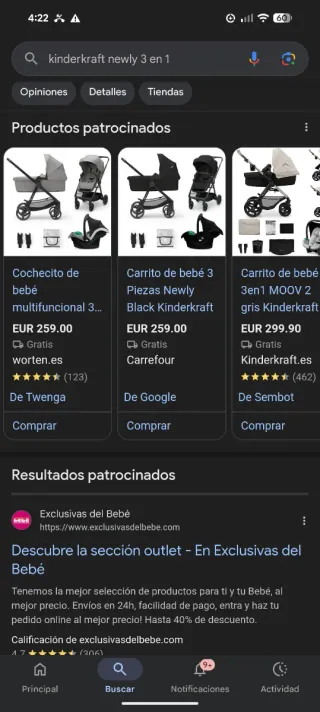 Carro de bebé Kinder 3 piezas