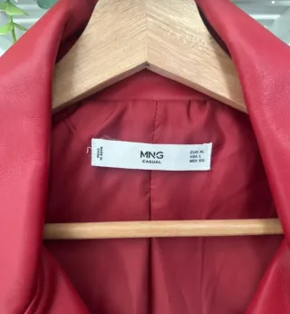 Chaqueta Biker Polipiel Roja Mango Talla S