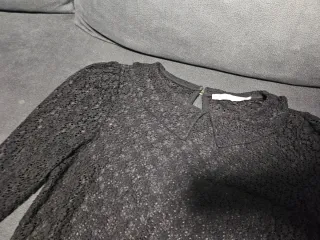 Camisa encaje transparente negra T-M