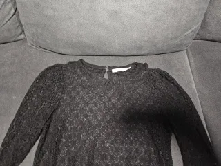 Camisa encaje transparente negra T-M