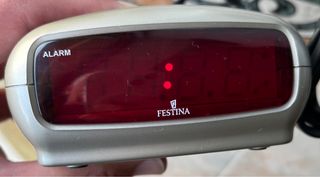 Reloj DESPERTADOR Festina Digital Madera y Plata